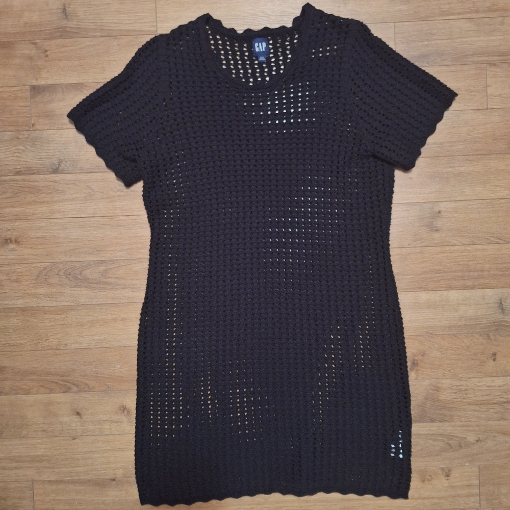 GAP Black Crochet Womens Mini Dress